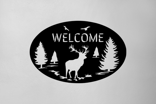 Elk Welcome Sign Oval